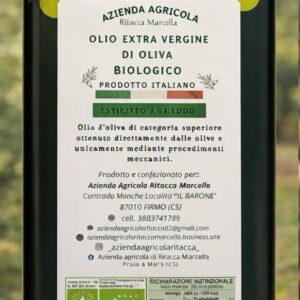 Olio Extravergine di Oliva Biologico in latta da  5L