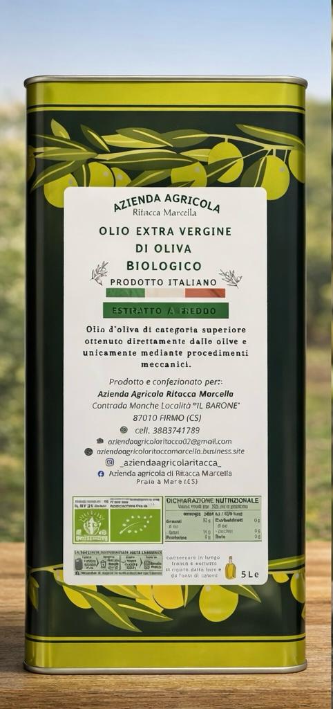 Olio Extravergine di Oliva Biologico in latta da 5L